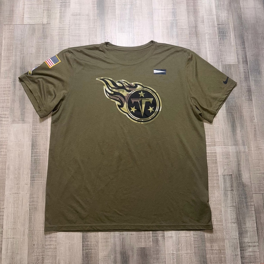 Nike Tennessee Titans Salute To Service T Shirt Men's XXL Army Green Excellent